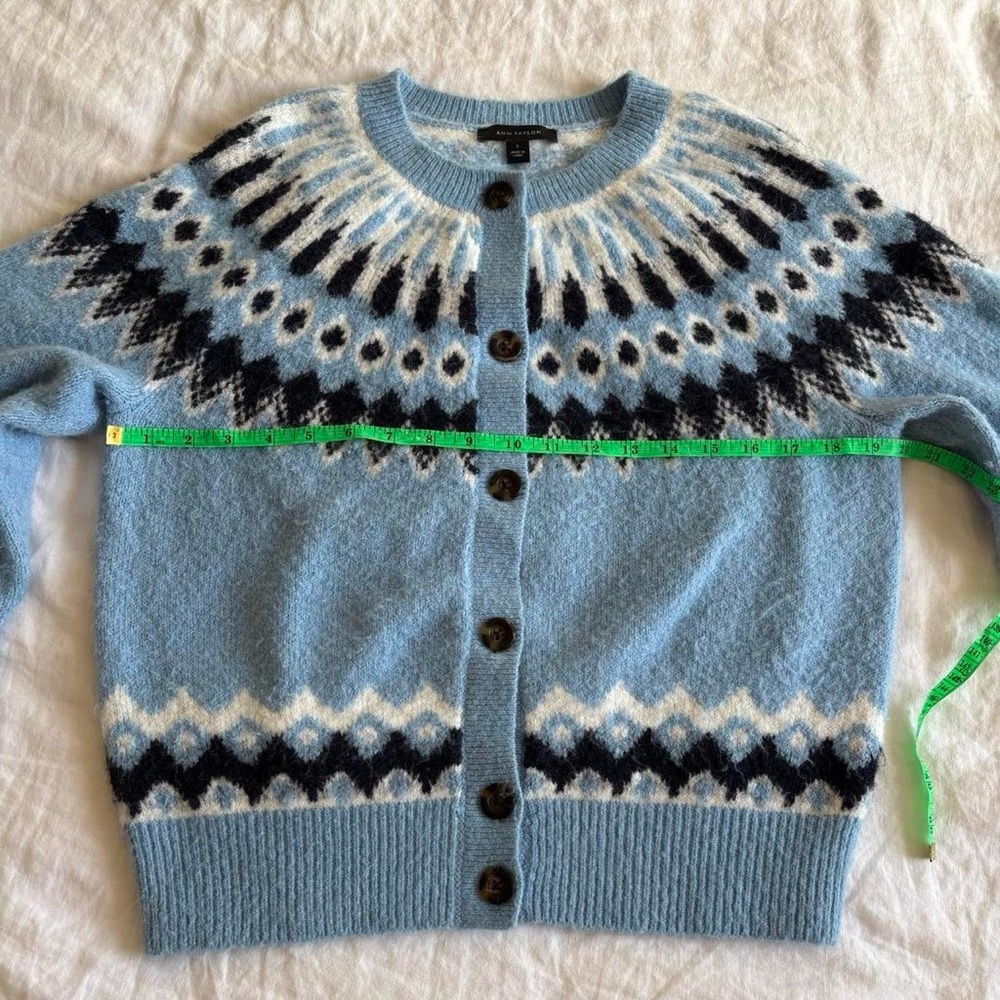 Ann Taylor Fair Isle Cardigan Sweater Sz Small